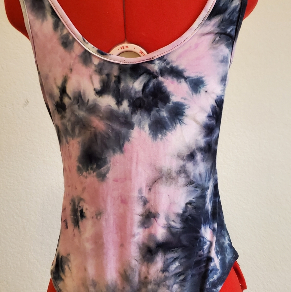 Pink Tye-dye Sleeveless Bodysuit